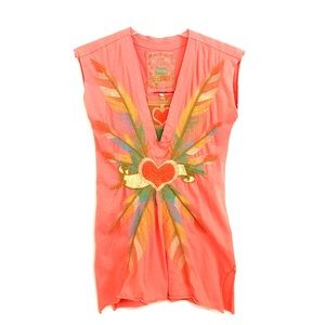 Johnny Was Falcon Feather Tee | boho chic | Small